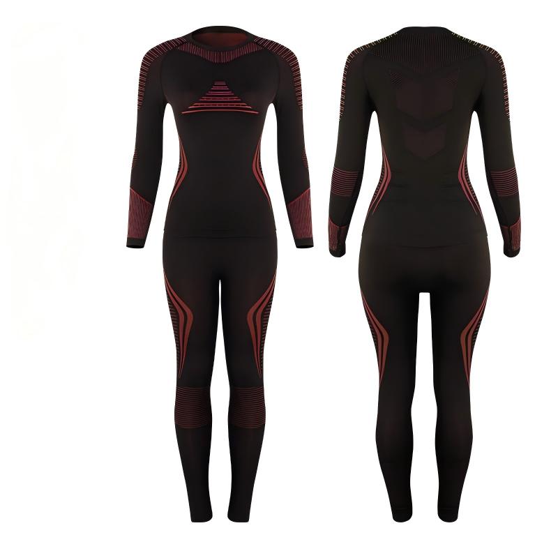 Conjunto de camada base de esqui sem costura para mapeamento corporal Conjunto de camada base de esqui sem costura para mapeamento corporal
