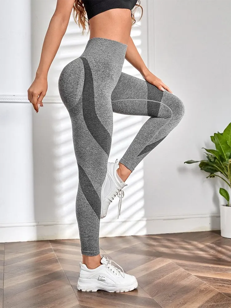 Leggings de comprimento total com quadril pêssego